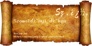 Szomolányi Ákos névjegykártya
